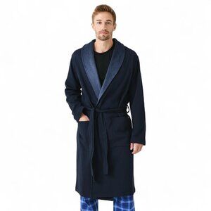 Ugg Men's Luxury Robe Pockets Navy Blue Men's Size M/L Heavyweight Thermal Warm